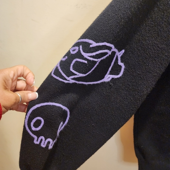 Hello Kitty and friends and Forever21 Kuromi Black Cardigan with Chain Detail L - Picture 4 of 12